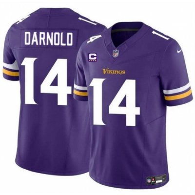 Men Minnesota Vikings 14 Sam Darnold Purple 2024 F U S E  With 4 Star C Patch Vapor Untouchable Limited Stitched Jersey