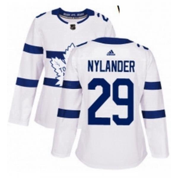 Womens Adidas Toronto Maple Leafs 29 William Nylander Authentic White 2018 Stadium Series NHL Jersey