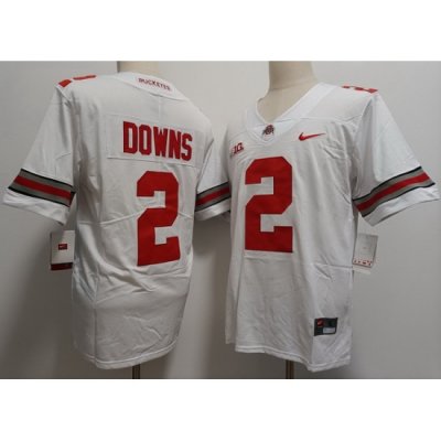 Men Ohio State Buckeyes Caleb Downs #2 white F U S E Stitched NCAA Football Jersey