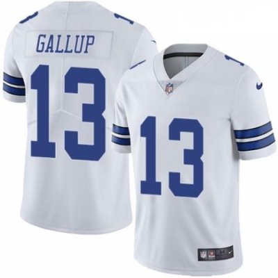 Mens Nike Dallas Cowboys 13 Michael Gallup White Vapor Untouchable Limited Player NFL Jersey