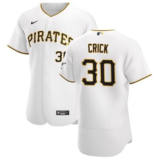 Pittsburgh Pirates 30 Kyle Crick Men Nike White Home 2020 Authentic Player MLB Jersey