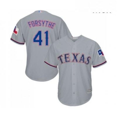 Mens Texas Rangers 41 Logan Forsythe Replica Grey Road Cool Base Baseball Jersey