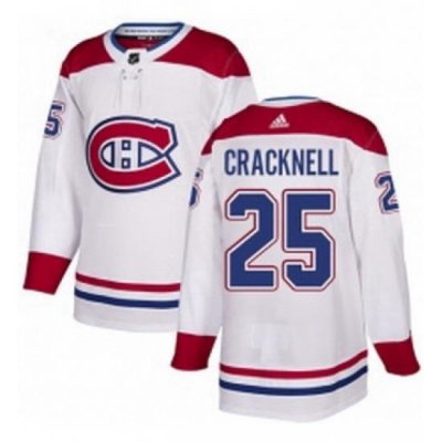 Mens Adidas Montreal Canadiens 25 Adam Cracknell Authentic White Away NHL Jersey