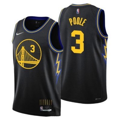 Men Golden State Warriors 3 Jordan Poole Black Stitched Basketball Jersey