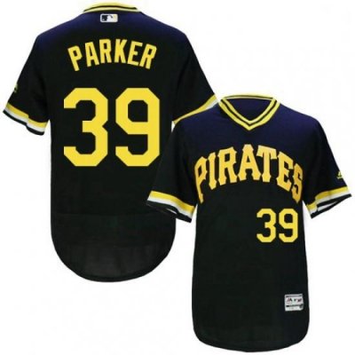 Mens Majestic Pittsburgh Pirates 39 Dave Parker Black Flexbase Authentic Collection Cooperstown MLB Jersey