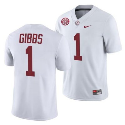 Jahmyr Gibbs Alabama Crimson Tide College Football White 2021-22 1 Jersey Men