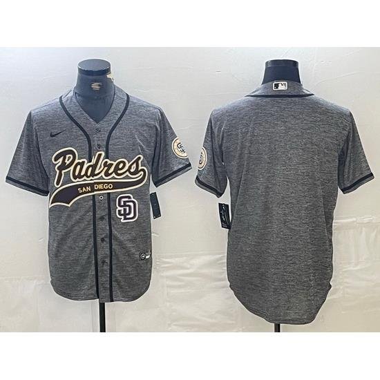 Men San Diego Padres Blank Gray Camo Cool Base Stitched Baseball Jersey 8