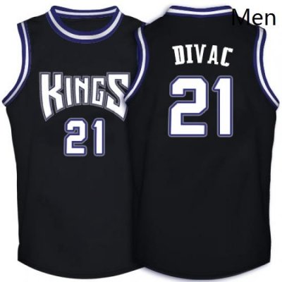 Mens Adidas Sacramento Kings 21 Vlade Divac Authentic Black Throwback NBA Jersey