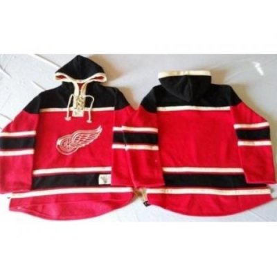 Detroit Red Wings Blank Red Sawyer Hooded Sweatshirt Stitched NHL Jersey