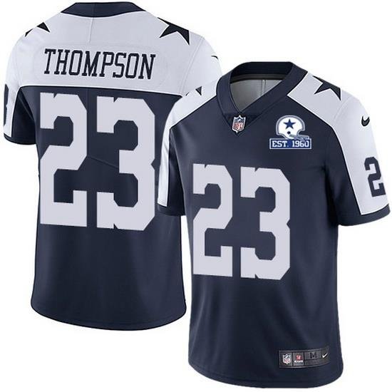 Nike Cowboys 23 Darian Thompson Navy Blue Thanksgiving Men Stitched With Established In 1960 Patch NFL Vapor Untouchable Limited Throwback Jersey