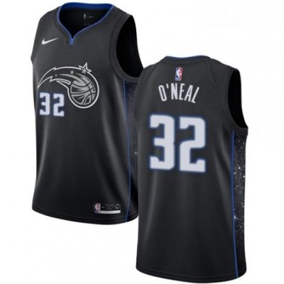 Youth Nike Orlando Magic 32 Shaquille ONeal Swingman Black NBA Jersey City Editi