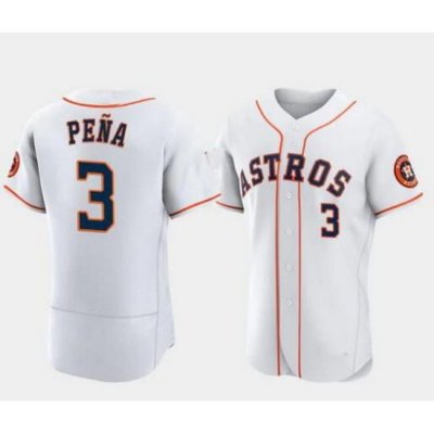 Men NeW Houston Astros #3 Jeremy Pena White Stitched Jersey