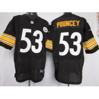 Nike Pittsburgh Steelers 53 Maurkice Pouncey Black Elite NFL Jersey