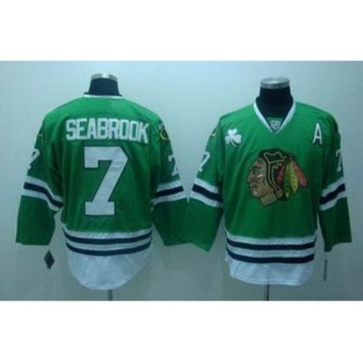 Chicago Blackhawks 7 Brent Seabrook Green Jerseys