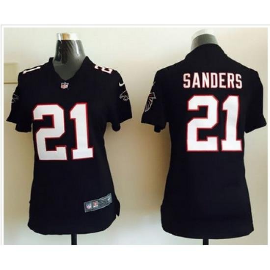 Women Nike Falcons #21 Deion Sanders Black Alternate Stitched NFL Elite Jersey