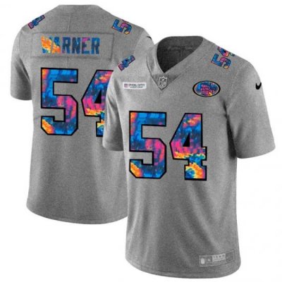 San Francisco 49ers 54 Fred Warner Men Nike Multi Color 2020 NFL Crucial Catch NFL Jersey Greyheather