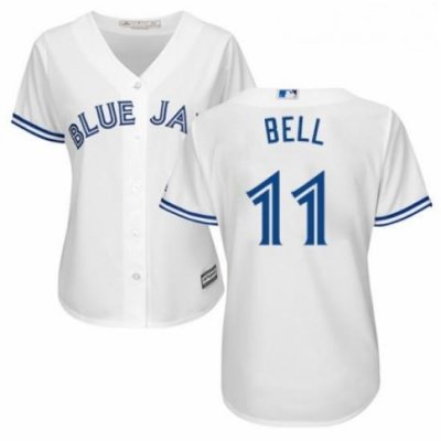 Womens Majestic Toronto Blue Jays 11 George Bell Replica White Home MLB Jersey