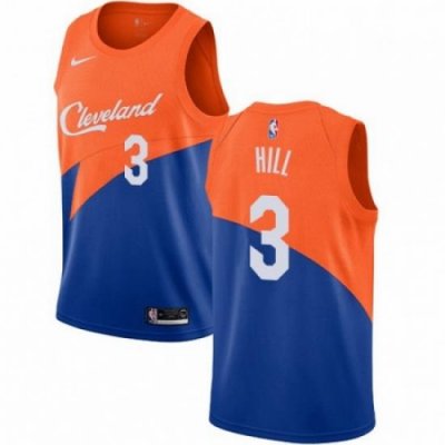 Mens Nike Cleveland Cavaliers 3 George Hill Swingman Blue NBA Jersey City Edition