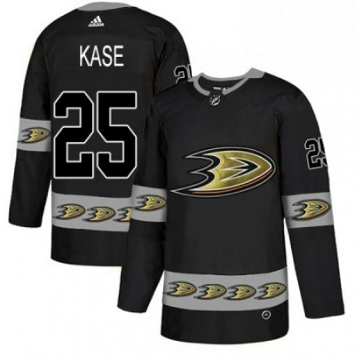 Mens Adidas Anaheim Ducks 25 Ondrej Kase Premier Black Team Logo Fashion NHL Jersey