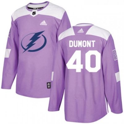 Youth Adidas Tampa Bay Lightning 40 Gabriel Dumont Authentic Purple Fights Cancer Practice NHL Jersey