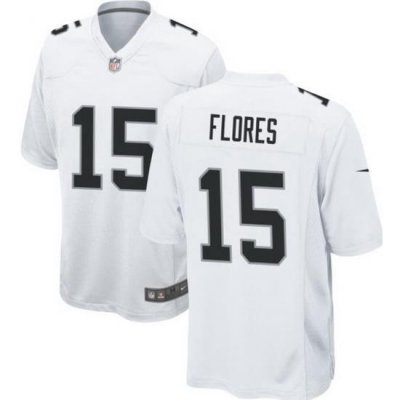 Men Las Vegas Raiders 15 Tom Flores White Limited Jersey