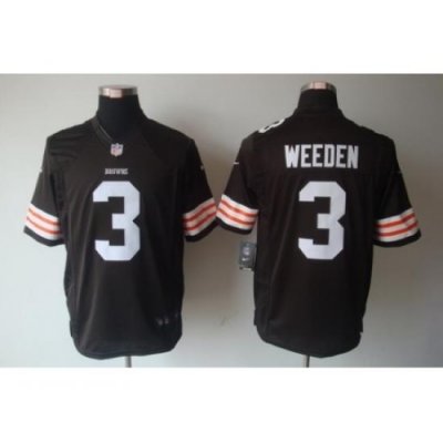 Nike Cleveland Browns 3 Brandon Weeden Brown Limited NFL Jersey