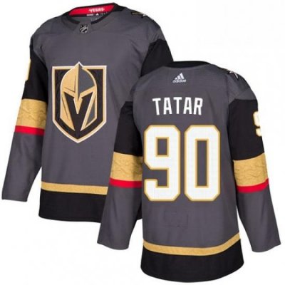 Mens Adidas Vegas Golden Knights 90 Tomas Tatar Authentic Gray Home NHL Jersey