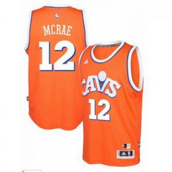 adidas Cleveland Cavaliers 12 Jordan McRae Orange Hardwood Classics Swingman Jersey