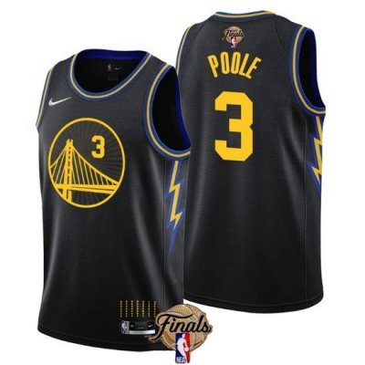 Youth Golden State Warriors 3 Jordan Poole 2022 Black NBA Finals Stitched Jersey