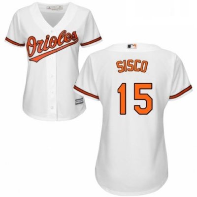 Womens Majestic Baltimore Orioles 15 Chance Sisco Replica White Home Cool Base MLB Jersey