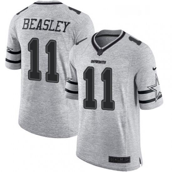 Mens Nike Dallas Cowboys 11 Cole Beasley Limited Gray Gridiron II NFL Jersey