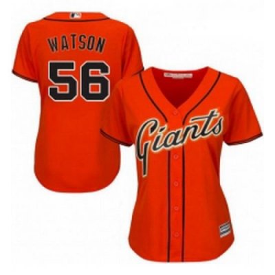 Womens Majestic San Francisco Giants 56 Tony Watson Replica Orange Alternate Cool Base MLB Jersey