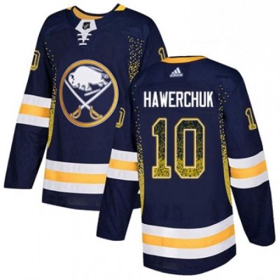 Mens Adidas Buffalo Sabres 10 Dale Hawerchuk Authentic Navy Blue Drift Fashion NHL Jersey