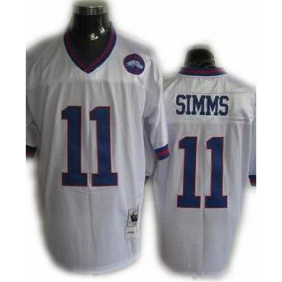 NeW York Giants 11 Phil Simms throWback White jerseys