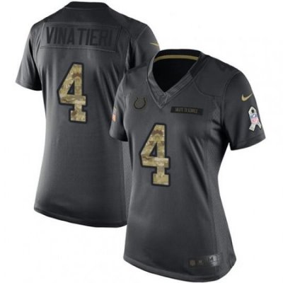 Womens Nike Indianapolis Colts 4 Adam Vinatieri Limited Black 2016 Salute to Service NFL Jersey