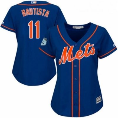 Womens Majestic New York Mets 11 Jose Bautista Authentic Royal Blue Alternate Home Cool Base MLB Jersey