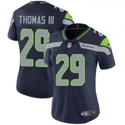 Womens Nike Seattle SeahaWks 29 Earl Thomas III Elite Steel Blue Team Color NFL Jersey