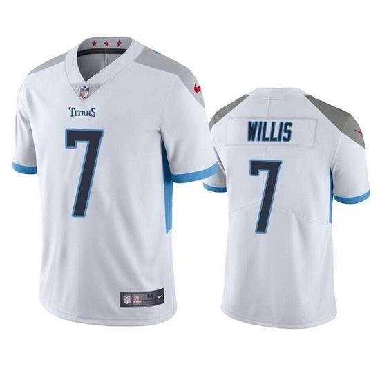 Men Tennessee Titans 7 Malik Willis White Vapor Untouchable Stitched jersey