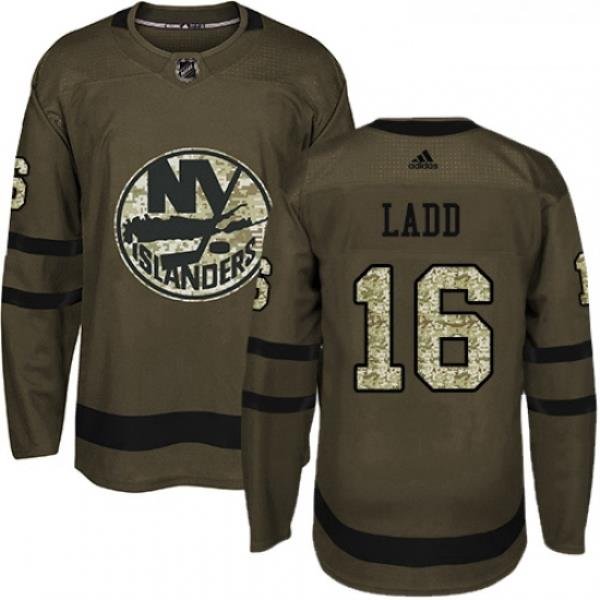 Youth Adidas New York Islanders 16 Andrew Ladd Premier Green Salute to Service NHL Jersey