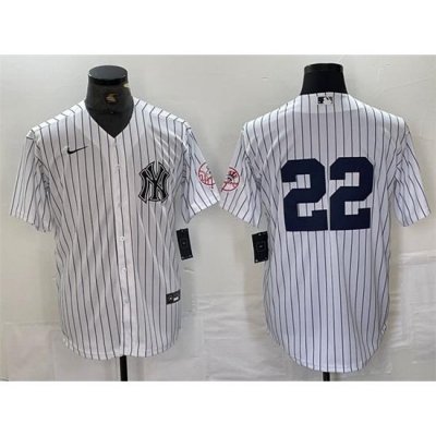 Men NeW York Yankees 22 Juan Soto White Cool Base Stitched Baseball Jersey 2