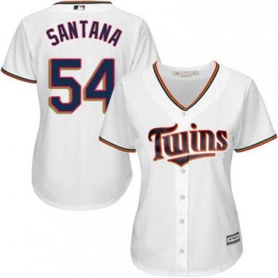 Womens Majestic Minnesota Twins 54 Ervin Santana Authentic White Home Cool Base MLB Jersey