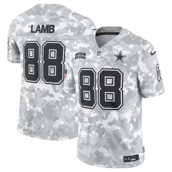 Men Dallas Cowboys 88 CeeDee Lamb 2024 Arctic Camo Salute To Service Limited Stitched Football Jersey