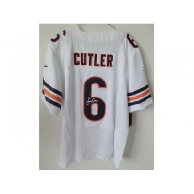 Nike Chicago Bears 6 Jay Cutler White Elite Signed NFL Jersey