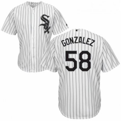 Youth Majestic Chicago White Sox 58 Miguel Gonzalez Authentic White Home Cool Base MLB Jersey