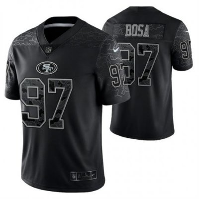 Men San Francisco 49ers 97 Nick Bosa Black Reflective Limited Stitched Football Jersey