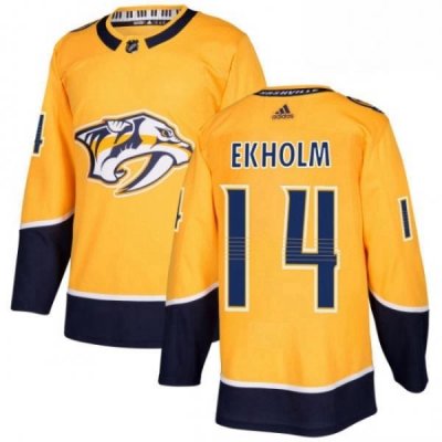 Mens Adidas Nashville Predators 14 Mattias Ekholm Authentic Gold Home NHL Jersey