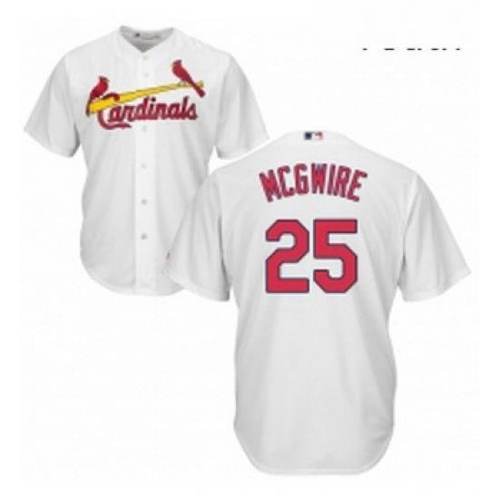 Youth Majestic St Louis Cardinals 25 Mark McGwire Replica White Home Cool Base MLB Jersey