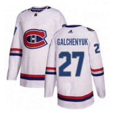 Youth Adidas Montreal Canadiens 27 Alex Galchenyuk Authentic White 2017 100 Classic NHL Jersey