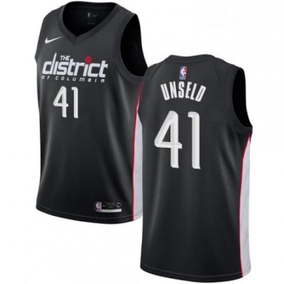 Mens Nike Washington Wizards 41 Wes Unseld Swingman Black NBA Jersey City Edition