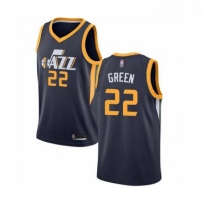 Womens Utah Jazz 22 Jeff Green Swingman Navy Blue Basketball Jersey Icon Edition